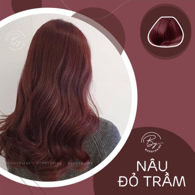 màu tóc nâu đỏ trầm