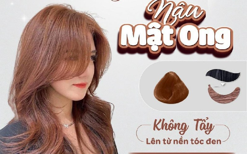 Màu tóc nâu mật ong không cần tẩy