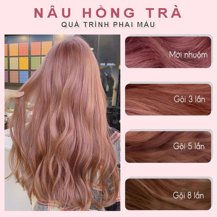 cách nhuộm màu tóc nâu hồng