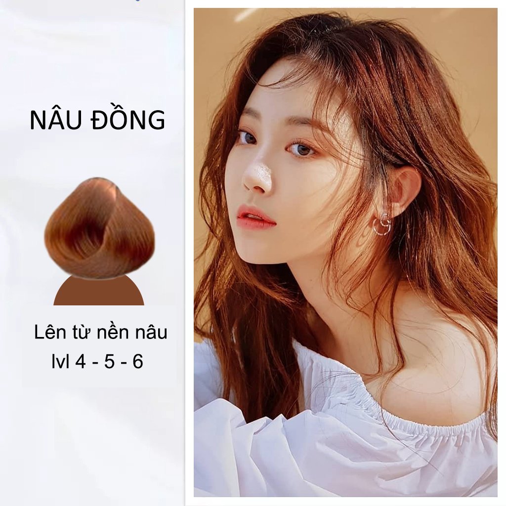 kiểu tóc nâu đồng trendy