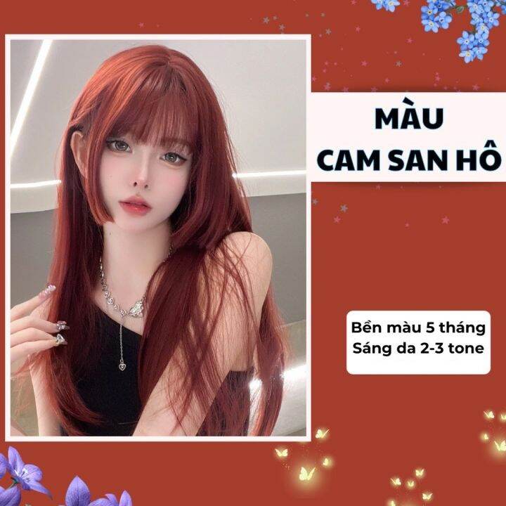 màu tóc cam san hô sáng