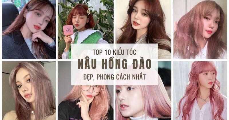 màu tóc hồng đào 0043