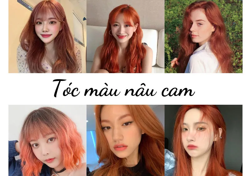 màu tóc nâu cam đất