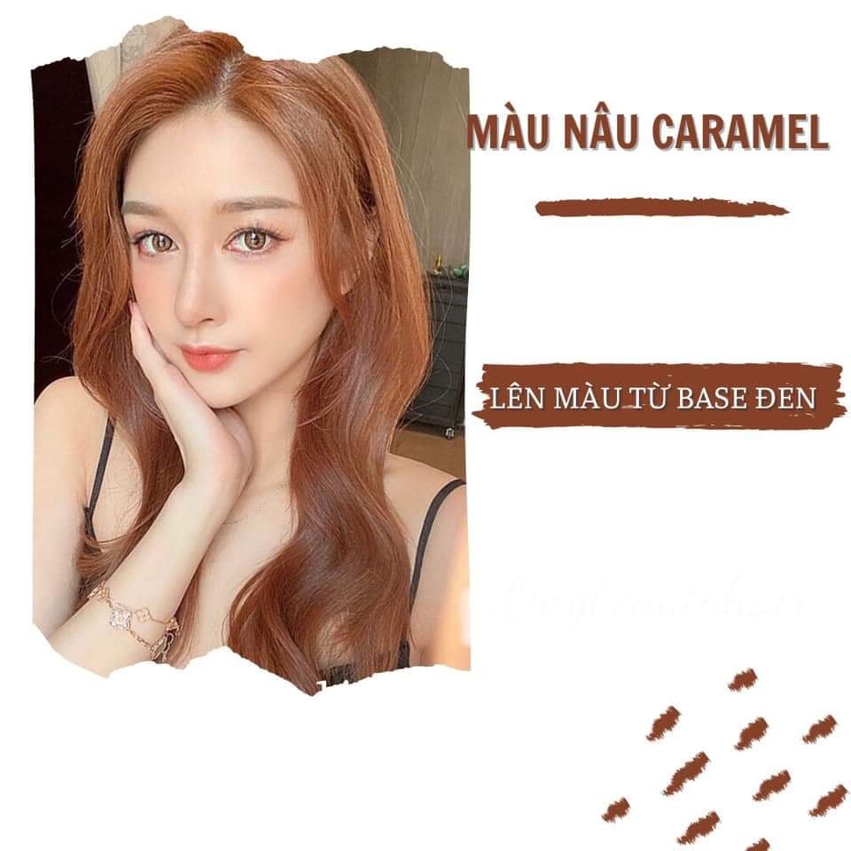 màu tóc nâu caramel dễ tạo kiểu